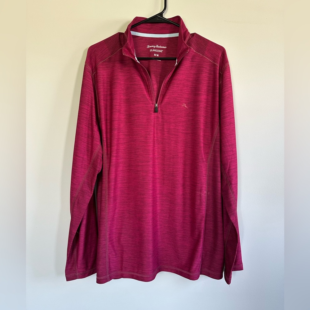 Mens Tommy Bahama IslandZone Long Sleeve MaroonPolo Size M